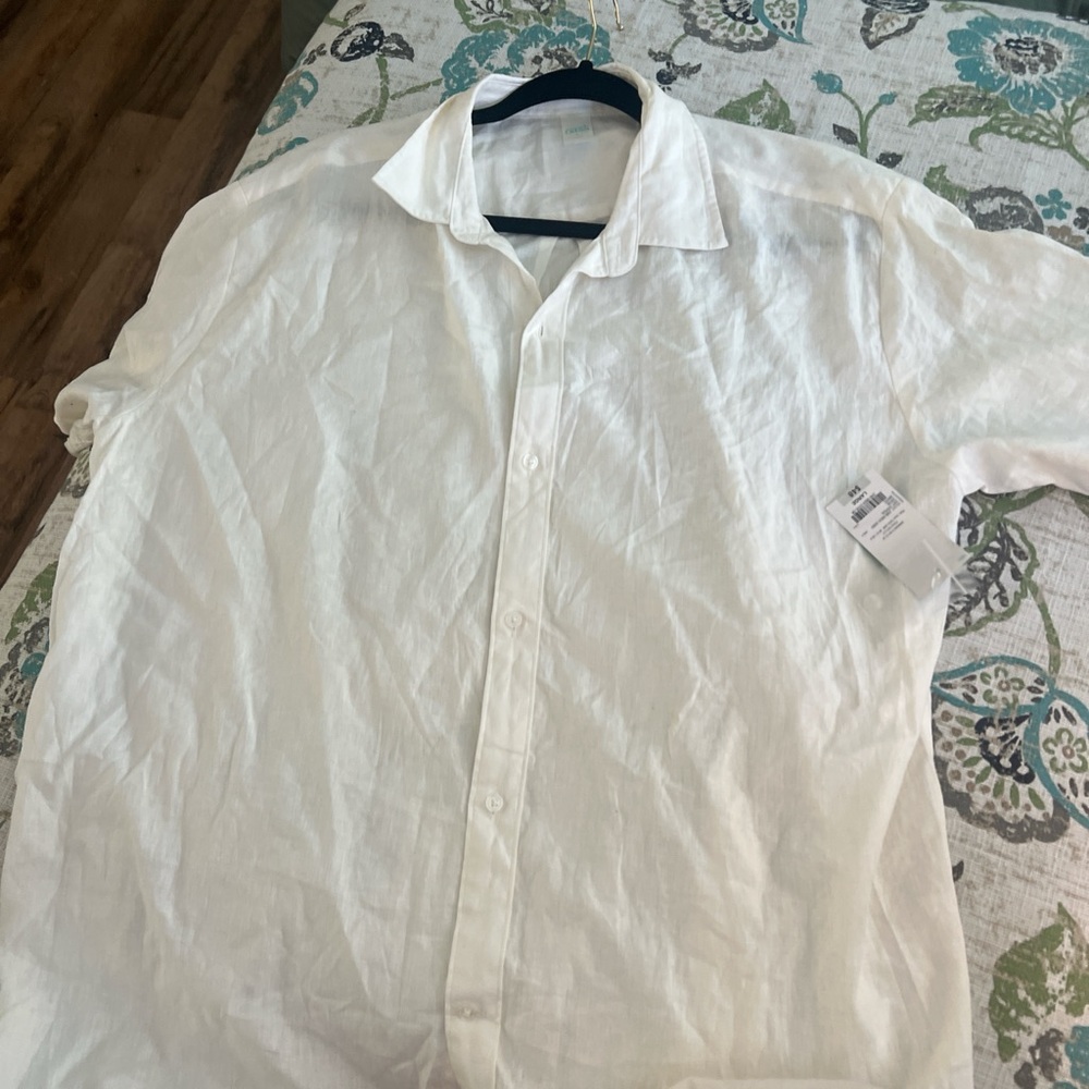 Moi White Casual Button Down Shirt